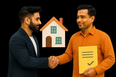 Two people sealing the deal